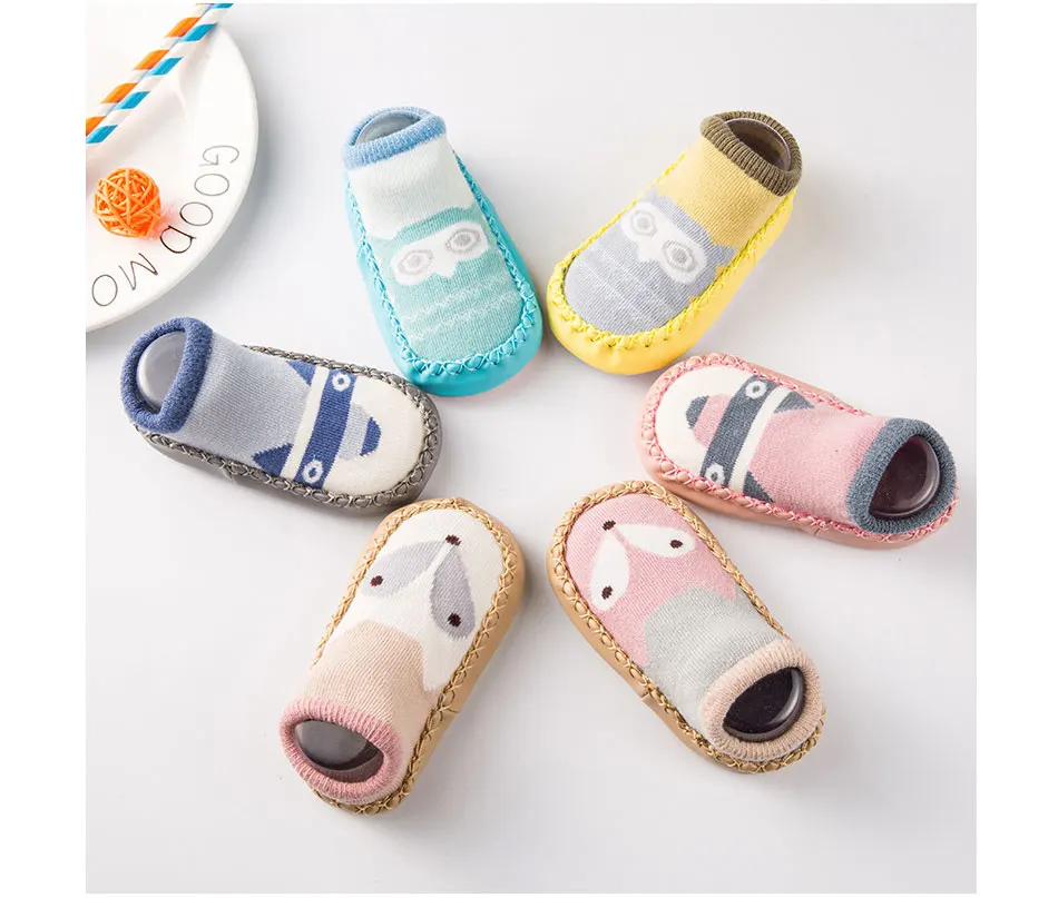 REAKIDS/носки для малышей милые носки для новорожденных с героями мультфильмов зимние нескользящие носки для маленьких мальчиков и девочек с изображением лисы