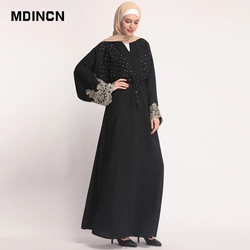 

Factory outlets Muslim Abaya Robes Kimono Ramadan Middle East Thobe Worship Service Islamic Clothing Diamonds Ladies Muslim Robe
