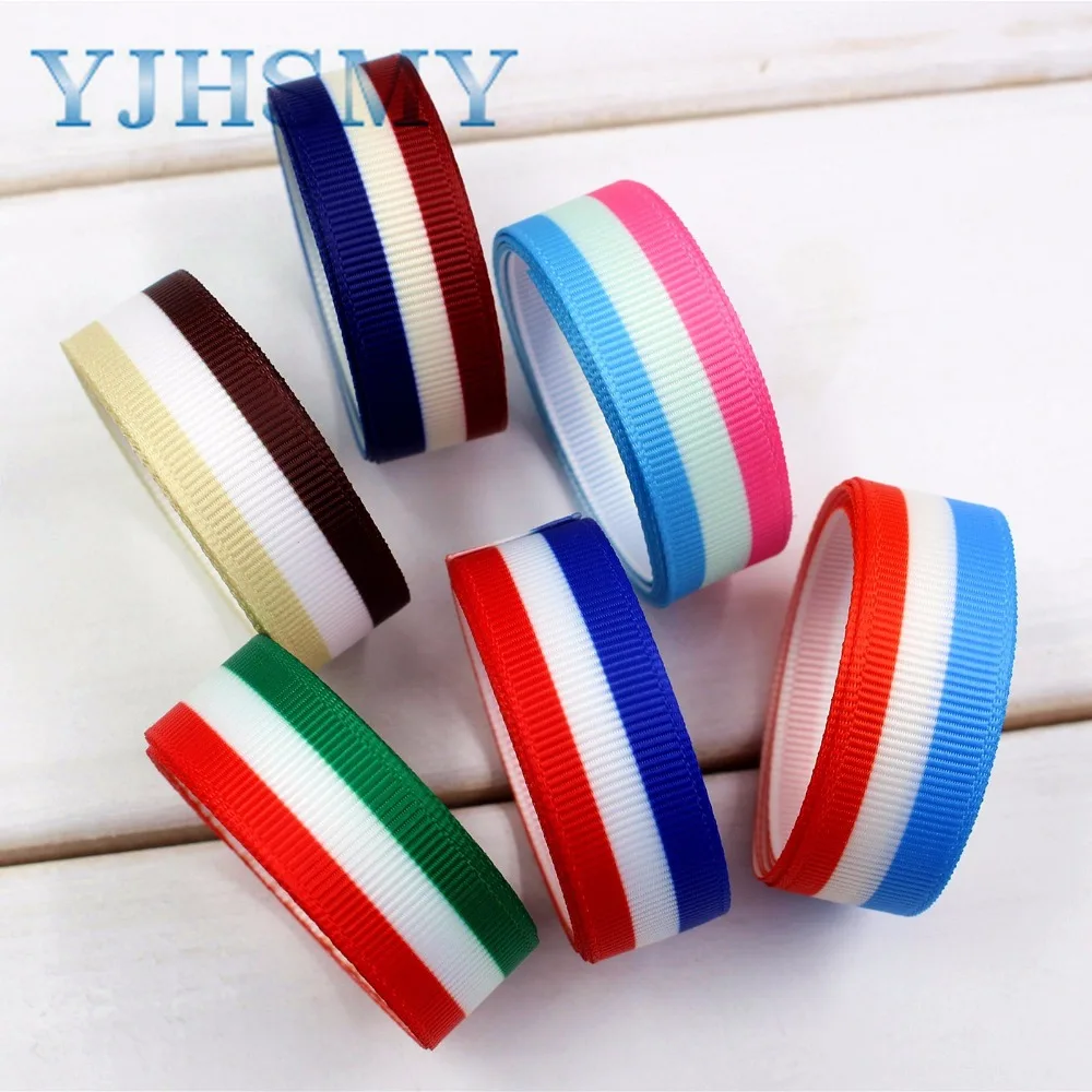 YJHSMY H 17411 1115,16 mm 10 yards stripe Ribbons Printed Ribbons DIY
