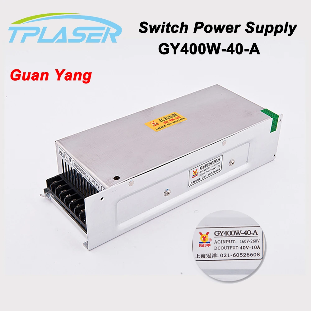 

Guanyang Switch Power Supply 40V 10A 400W for 57 Stepper Motor Driver CNC Laser Engraving Cutting Machine GY400W-40-A