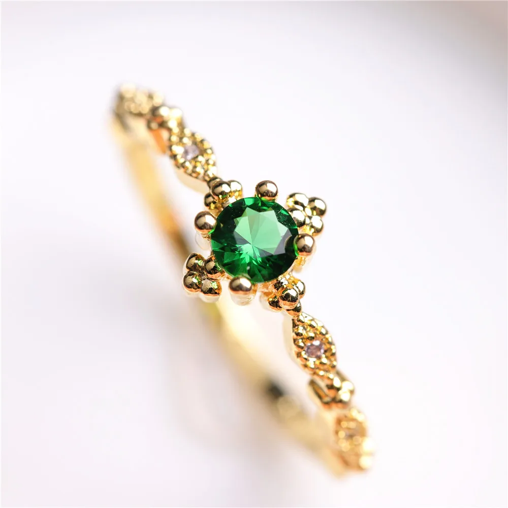 

Chic Dainty Cute Women's Fashion Plated Green Rings Delicate Rings Wedding Jewelry Fashion Jewelry Gift Wedding Rings