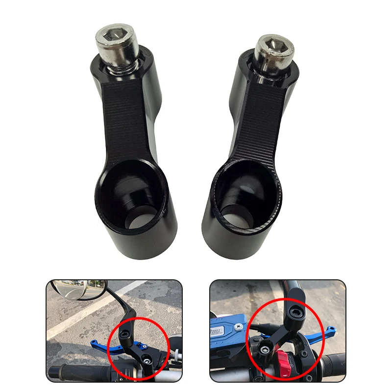 For Yamaha MT-09 MT-07 MT07 MT09 FZ6 FZ1N Fazer V-max 1700 MT-03 Mirrors Extension Riser Extend Adapter Bolts Size 10mm Black (1)