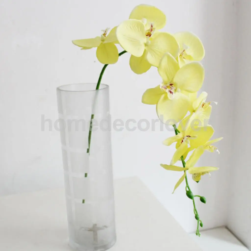  93cm Long Stem Artificial Silk Phalaenopsis Butterfly Orchid Flower Wedding Bridal Bride Floral Arrangement Home Decor