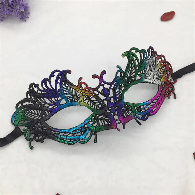 Женские сексуальные кружевные маскарадные маски для карнавала Хэллоуин Мяч половина маски для вечеринки праздничные вечерние принадлежности Черный Белый#30 - Цвет: T7C