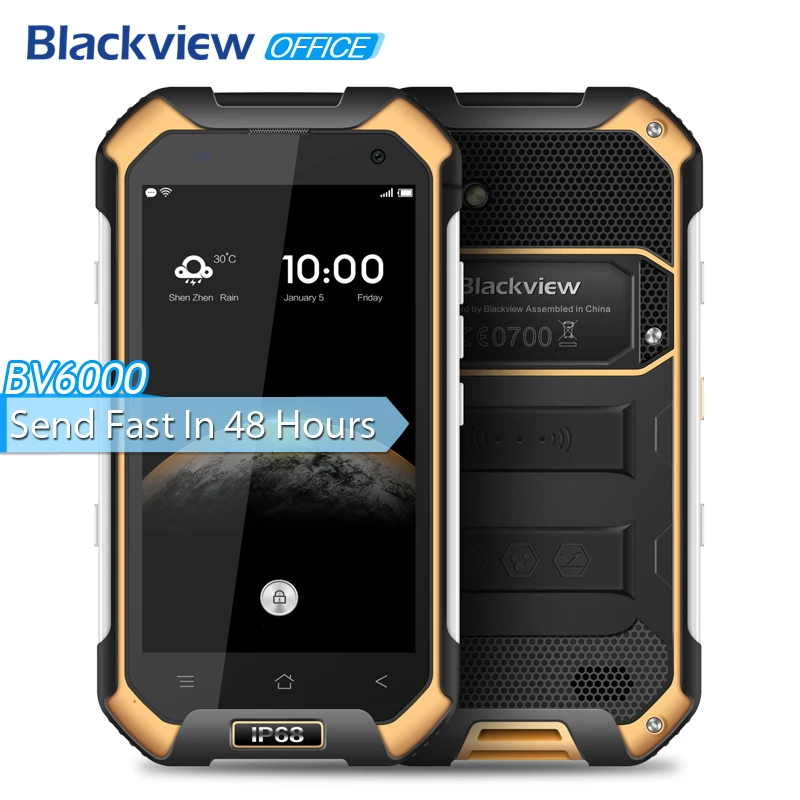 Blackview BV6000 Mobile phone 4.7 inch 1280x720 HD MTK6755 Octa Core Android 6.0 3GB RAM 32GB ROM 13MP Cam 4G Waterproof IP68