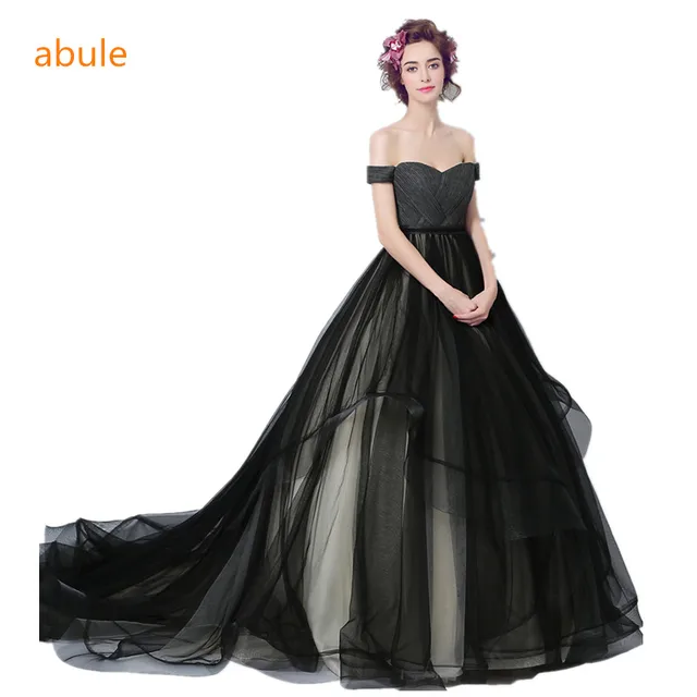 Abule 2018 Black Wedding Dress Ball Gown Sweetheart Lace Up Princess Abule 2018 Black Wedding Dress Ball Gown Sweetheart Lace Up Princess Beautiful Court Train Y