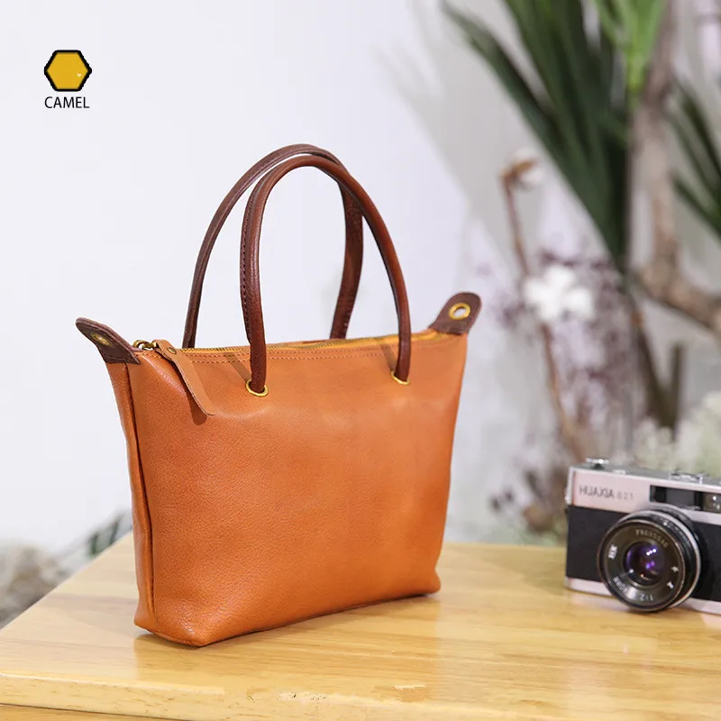 PNDME vintage fashion genuine leather ladies handbag simple daily outdoor high quality cowhide women's shoulder crossbody bags