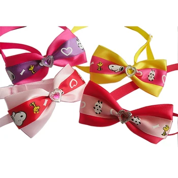 

Armi store Handmade Cute animal Prints Ribbon Dog Collar Bow Tie 6031011 Small Pet Accessories Grooming