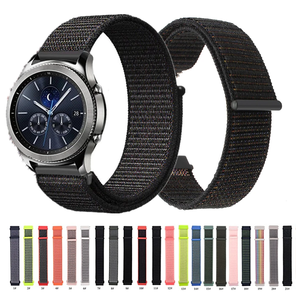 

Nylon Watch Band 22mm 20mm Strap For Huawei GT/Magic For Samsung Galaxy watch 46mm/42mm/Active For Amazfit Bip For Garmin 245