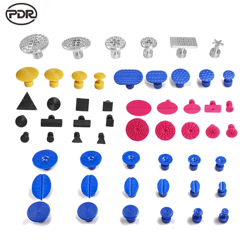 

PDR Tools Kit Aluminum Metal Tabs Glue Tabs Dent Puller Tabs Suction Cups Suckers For Dent Removal Paintless Dent Repair Tools