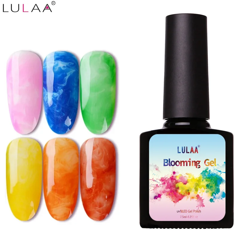 

LULAA 7.5ML White Clear Blooming Flower Effect Gel Nail Polish Led UV Blossom Gel Polish DIY Nail Art Polish Gel Varnish
