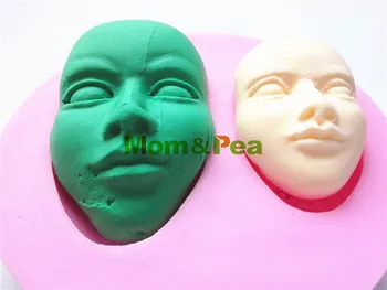 

Mom&Pea 0168 Free Shipping Faces Shaped Silicone Mold Cake Decoration Fondant Cake 3D Mold Food Grade Silicone Mould