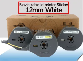 

Free Shipping Printer Ribbon label tape cassette LS-12W (white) For BIOVIN cable marker printer S650, S700E wholesale retail