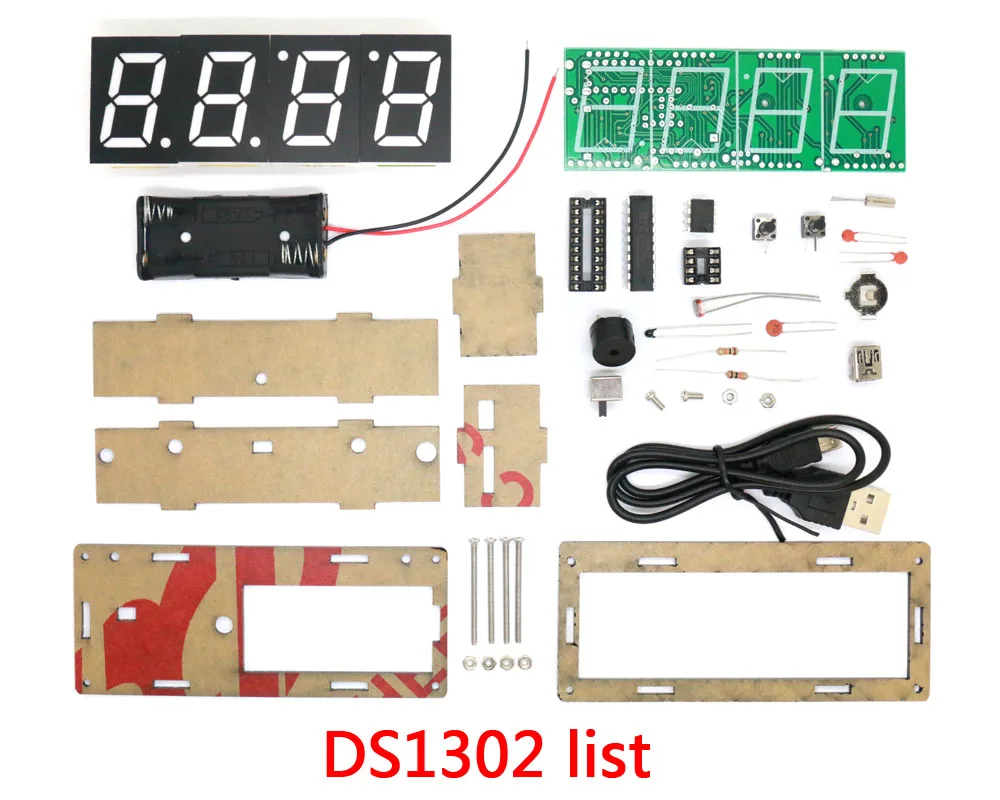 Электронный DIY Kit 1 дюйм цифровые часы-трубка комплект высокая точность DS3231 4-разрядный Дисплей с Чехол Diy Kit Электронная