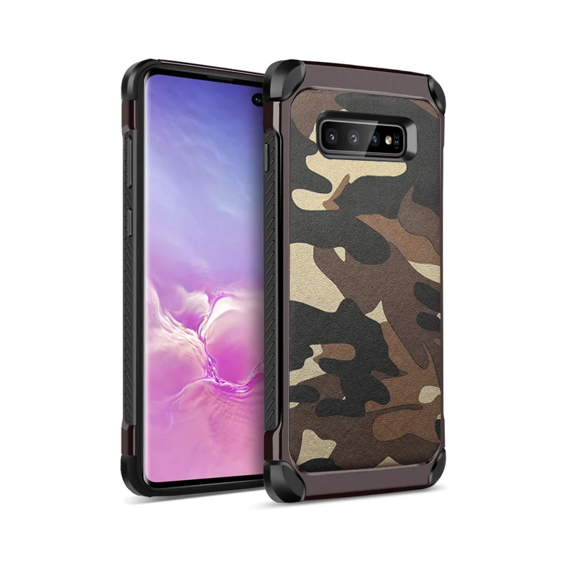 ITEUU S10PLUS S10E армейский Камуфляжный жесткий чехол для samsung Galaxy S10 PLUS S10E чехол s противоударный защитный чехол - Цвет: Коричневый