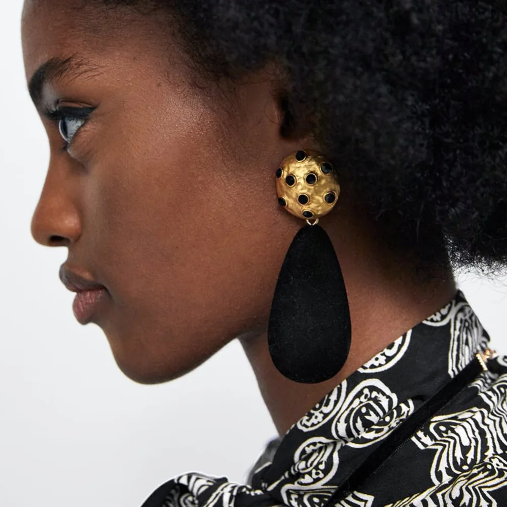 Miwens Za Crystal Vintage Drop Earrings Big Pendant Earrings Female Wholesale Dropshipping Factory Ear Accessories Bijoux A046