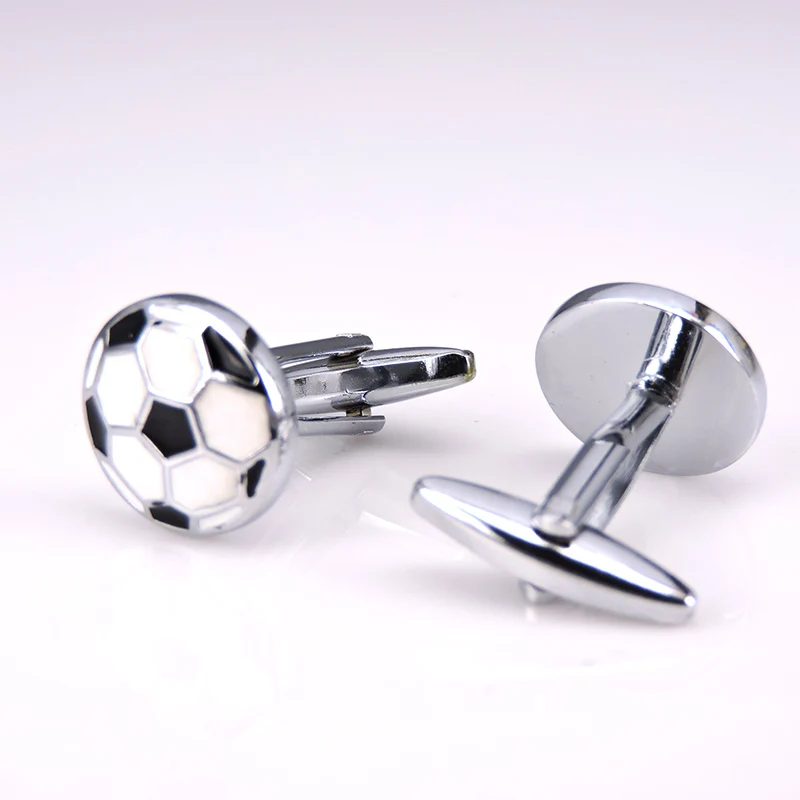 

C-MAN Jewelry shirt cufflinks for mens Brand Black&White Football cuff buttons cuff links High Quality abotoaduras Free Shipping