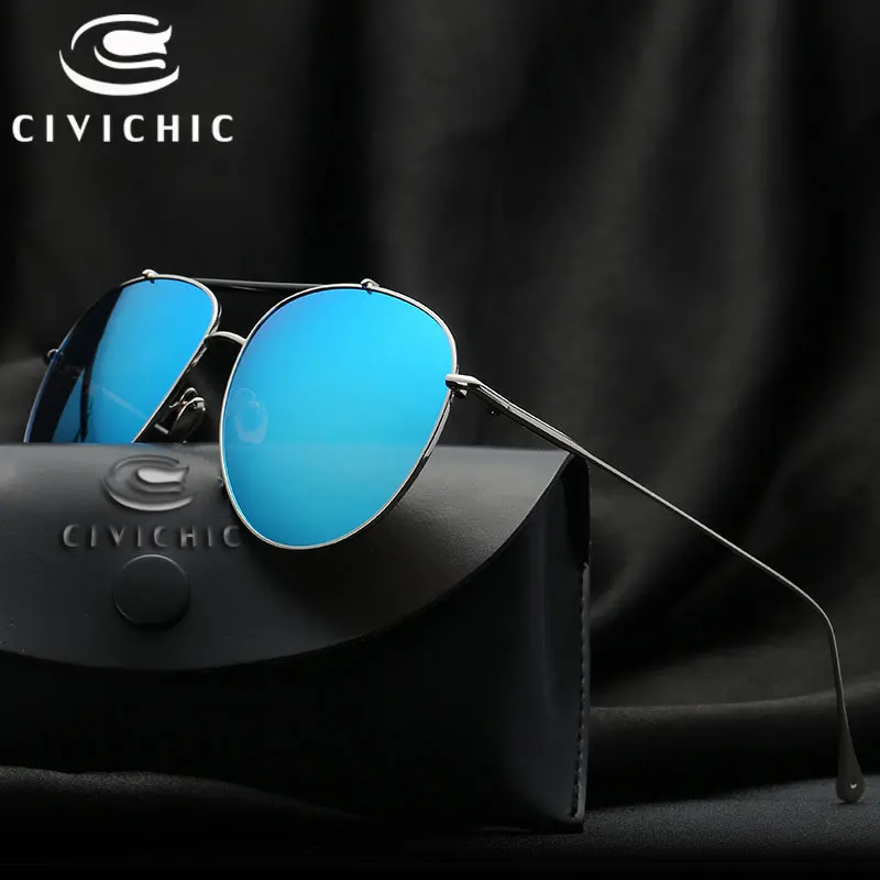 

CIVICHIC Classic Pilot Sunglasses Fashion Mirror Coat Eyewear Lunettes Soleil Ronde Oculos De Sol Men Women UV400 Sun Gafas E233