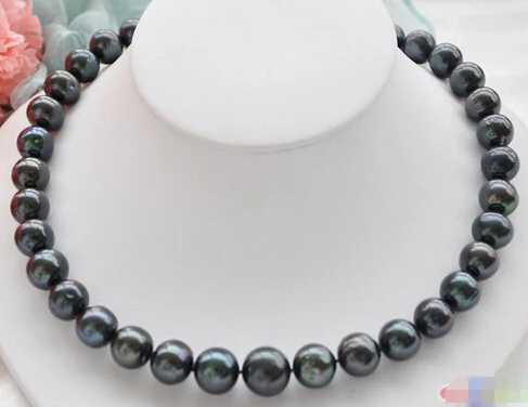 

FREE SHIPPINGP4389 Huge 18" 14mm ROUND BLACK Freshwater cultured PEARL NECKLACE