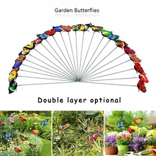 New Artificial Butterfly Garden Decorations Simulation Butterfly Stakes Yard Plant Lawn Decor Fake Butterefly Random Color