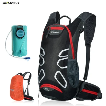 

ANMEILU 15L Waterproof Camping Backpack With Rain Cover 2L Water Bag Outdoor Sports Bag Bike Cycling Hiking Climbing Backpack