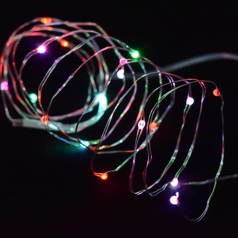 

2M 20 LED Copper Wire Fairy Garland Lamp LED String Lights Christmas Wedding Home Party Decoration Battery Powered xmas Decor
