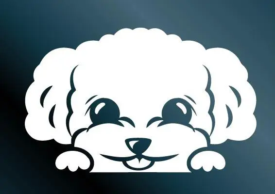 

Chira sticker toy poodle peeks out sticker cute dog Vinyl Decals Car Decor Waterproof Cool Bumper Sticker ZP004