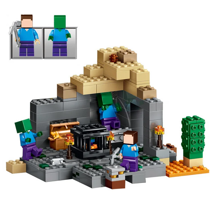 LELE BELA My world font b Minecraft b font Dungeon 237pcs Building Blocks Assemble Figure Enlighten