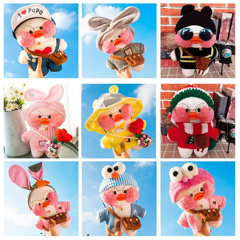 

Lalafanfan Plush Stuffed Toys Doll Kawaii Cafe Mimi Yellow Duck lol Change Clothes Plush Toys Girls Gifts Toys for Children
