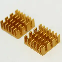 200 шт много 14x14x6 мм Алюминий клей Золотой радиатор для Оперативная память памяти Чипсет VGA охлаждения