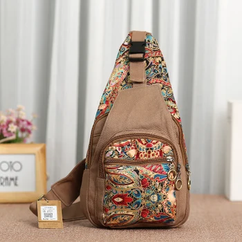 

New National Shopping Women chest packs!Hot Floral Printed Lady Waist bags Fashion All-match Canvas art chest pack Waist Packs