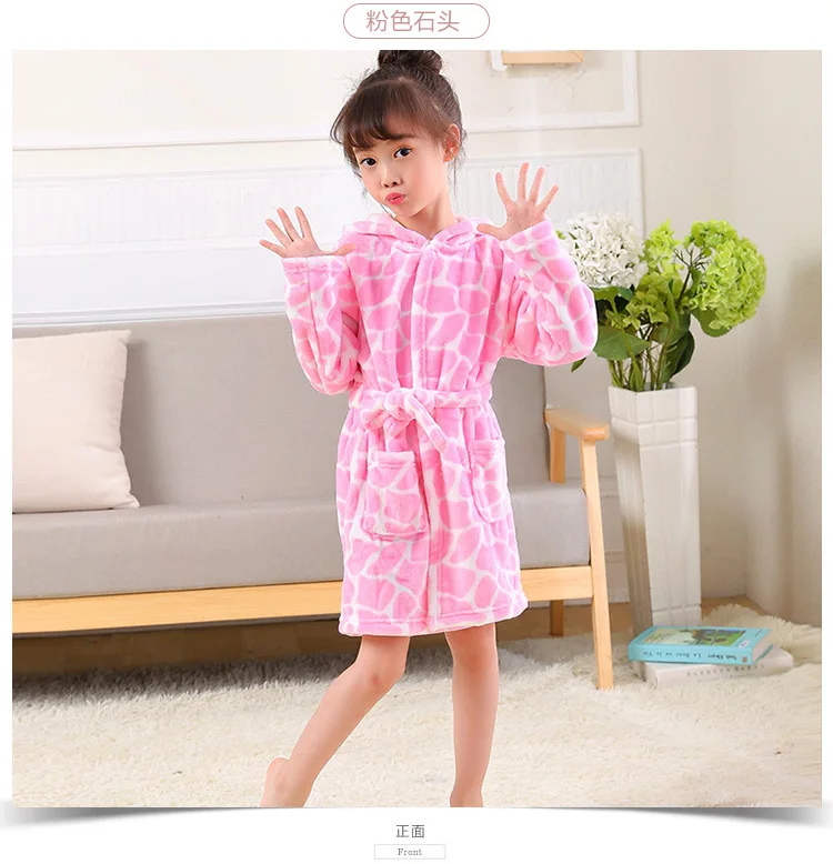 best Sleepwear & Robes Children Flannel Bathrobes Nightwear 2022 Fashion Children Pajamas Hooded Bathrobe Soft Bath Robe Cute Girls Robe Cartoon Gown designer nightgowns