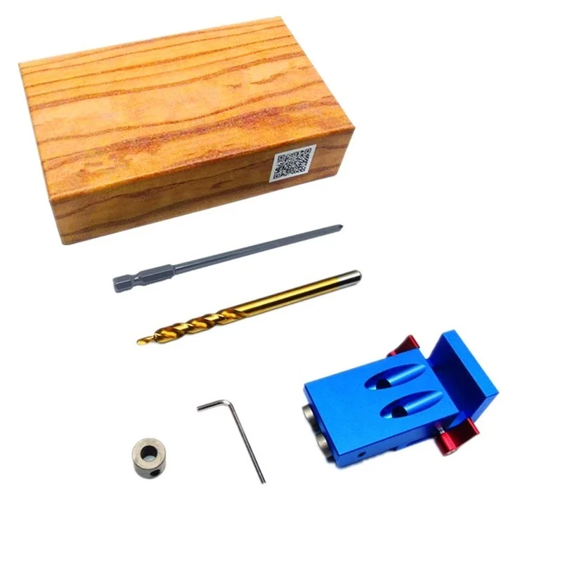 Woodworking Pocket Hole Jig Kit 9.5mm Step Drill Bit Stop Collar For Kreg Manual Pilot Wood