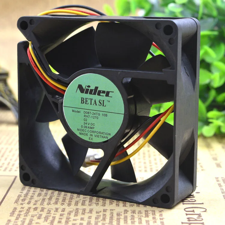 Вентилятор охлаждения Nidec D08T 24TG 04B 24V 0.09A 8 см 8025 3|cooling fan|8025 fan8cm fan |