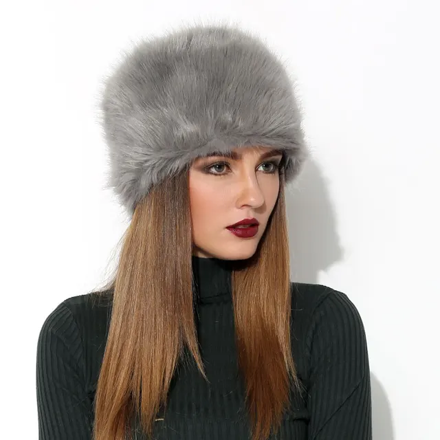 Winter Fashion Women's Hats Lady Fluff Cap Soft Warm Faux Fur Beanies