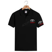 Летняя Новинка, Мужская брендовая Однотонная рубашка поло Toyota, деловая Повседневная рубашка поло с короткими рукавами, одежда, XXXL Топы