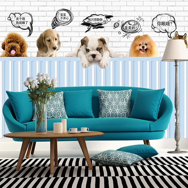 custom 3d photo wallpaper mural bed room HD wallpaper cute pet dog 3d  painting sofa TV background wall home decor murals - AliExpress Cải Tạo Nhà