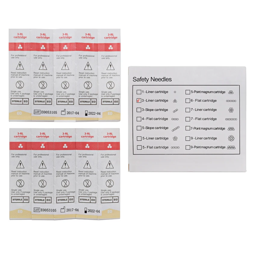 Needles70piece Cartucho 3RL Agulha de tatuagem Descartáveis Esterilizado Tatuagem Agulhas Dicas de Maquiagem Permanente Pen Máquina para Sobrancelha