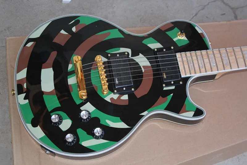 

new Factory Custom Shop Zakk Wylde Bullseye EMG Pickups LP Electric Guitar Wholesale In Stock with hardcase