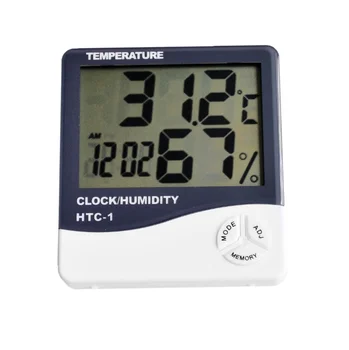 

For HTC-1 High accuracy LCD Digital Thermometer Hygrometer Indoor Electronic Temperature Humidity Meter Clock Weather Station