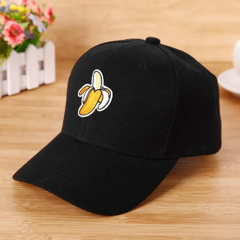 Unisex Banana Embroidery Baseball Cap Unisex Solid Snapback Hats