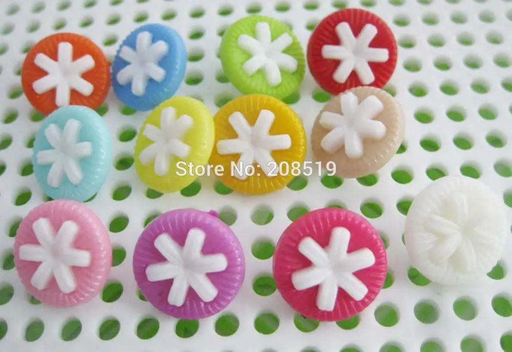 

NBNVNG 14MM Combined Round Plastic buttons for children clothes Mix colors 200pcs shank sewing button
