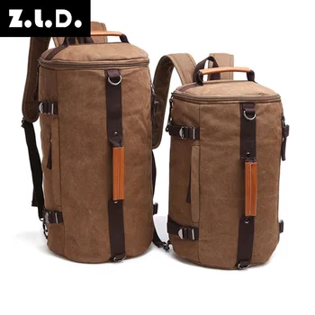 

Z.L.D. New men's cylindrical backpack men's travel bag large-capacity slung backpack portable travel bag weekend sports backpack