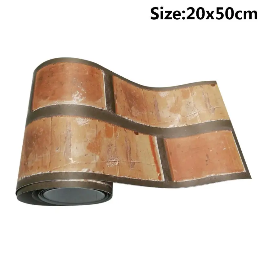 20x50 см ПВХ 3D наклейки на стену обои для дома DIY Кирпичи клейкая плитка