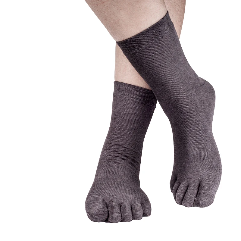 1 Pair Men's Middle Tube Nano copper ion fiber Toe Socks absorb sweat ...