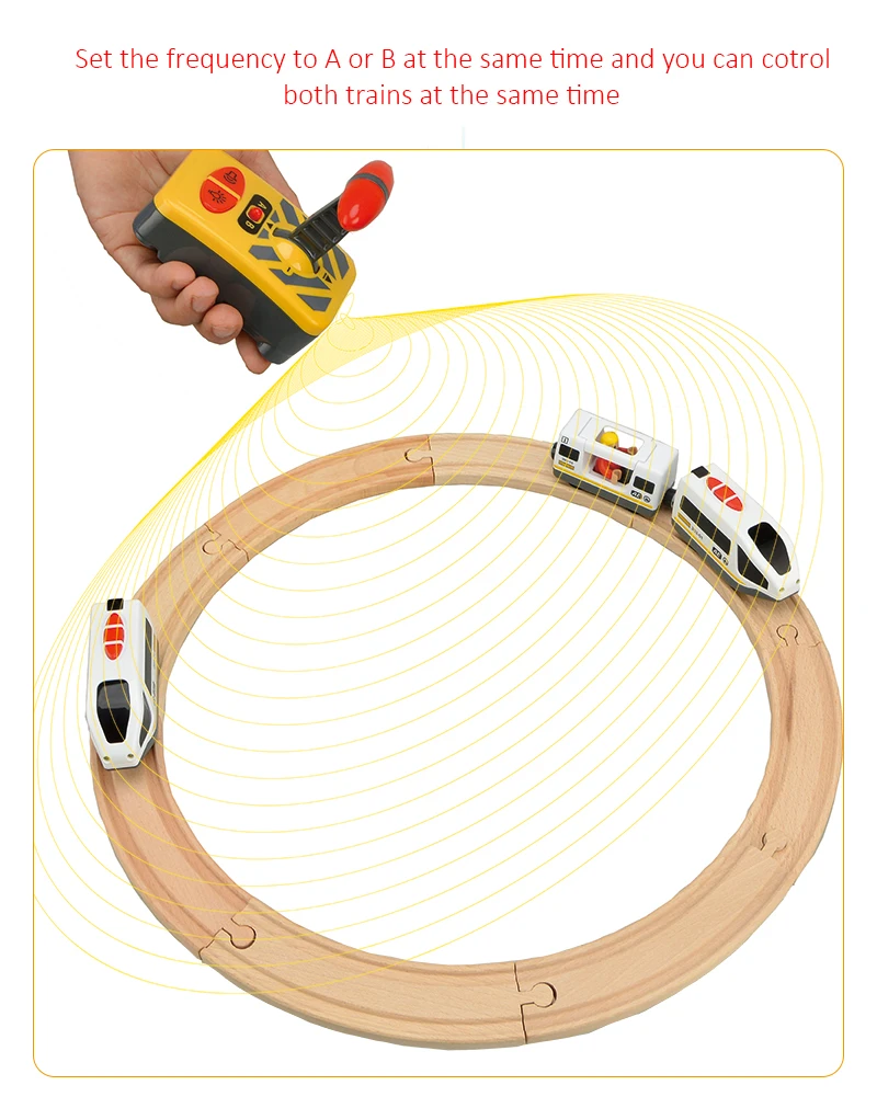 TBKJOYS RC двойной набор электропоездов деревянная железная дорога поезда набор совместим со всеми вагонный состав треков и крупных брендов