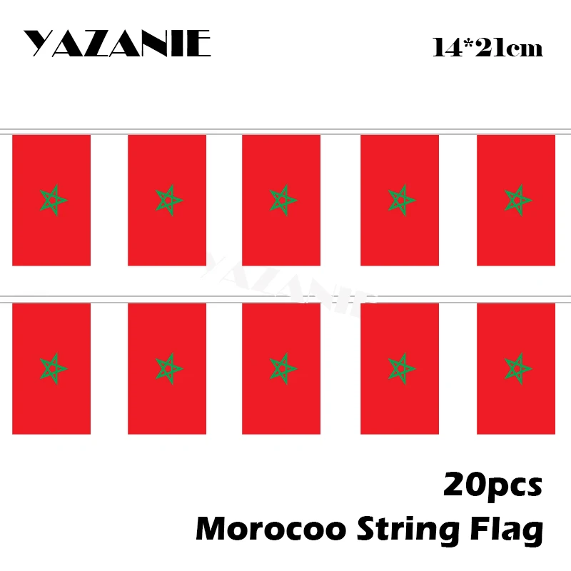YAZANIE 14*21 см 20 шт. марокканский флаг, флаг для футбола, Европейский Кубок#8, полиэстер, Национальный флаг на заказ