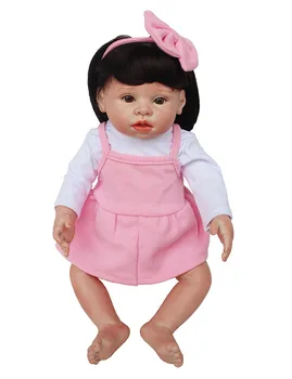 

18'' Baby Reborn Full Body Silicone reborn girl Dolls For child Gift Toys BJD pink princess fake baby new born alive bonecas