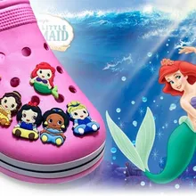 Горячая мультфильм 1 шт. детские принцесса ПВХ обуви Подвески Аксессуары для пряжки для обуви для украшения браслета с отверстием подарки для детей