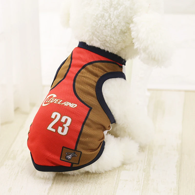 Летняя жилетка для собак баскетбольная майка Джерси классная дышащая одежда для домашних животных, котов щенок на открытом воздухе спортивная мода хлопок Рубашка с рисунком «Собаки» XS-6XL